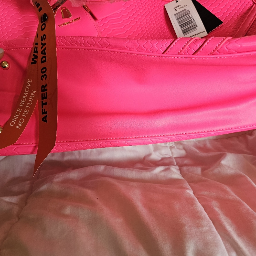Neon Pink Tote&Carry Snakeskin Tote - Picture 4 of 5